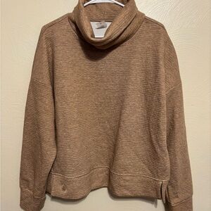 CALIA Brown Textured Cowl Neck Pullover Sweatshirt Size 1X